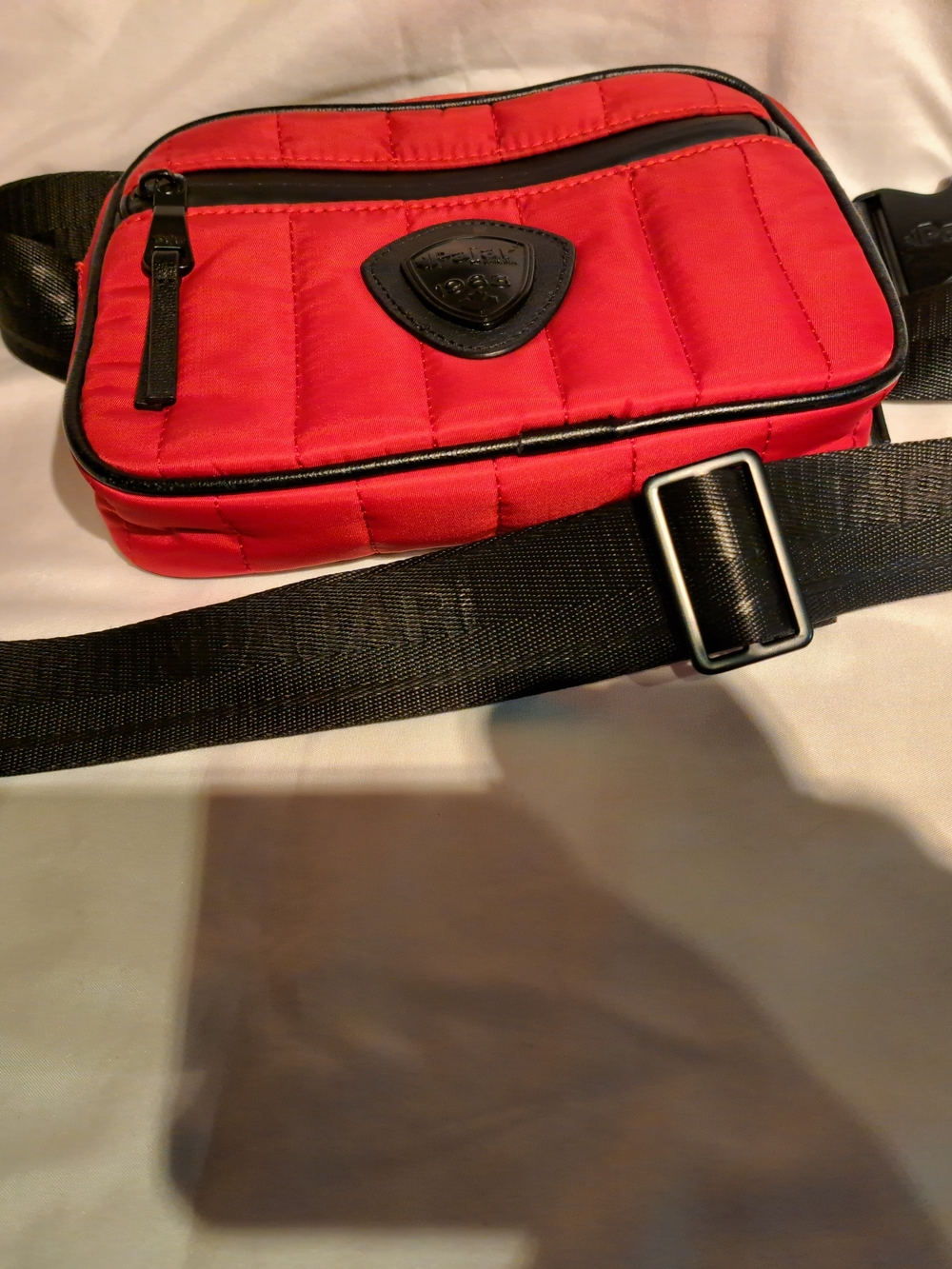 Red Quilted Crossbody Belt Bag -Pajar